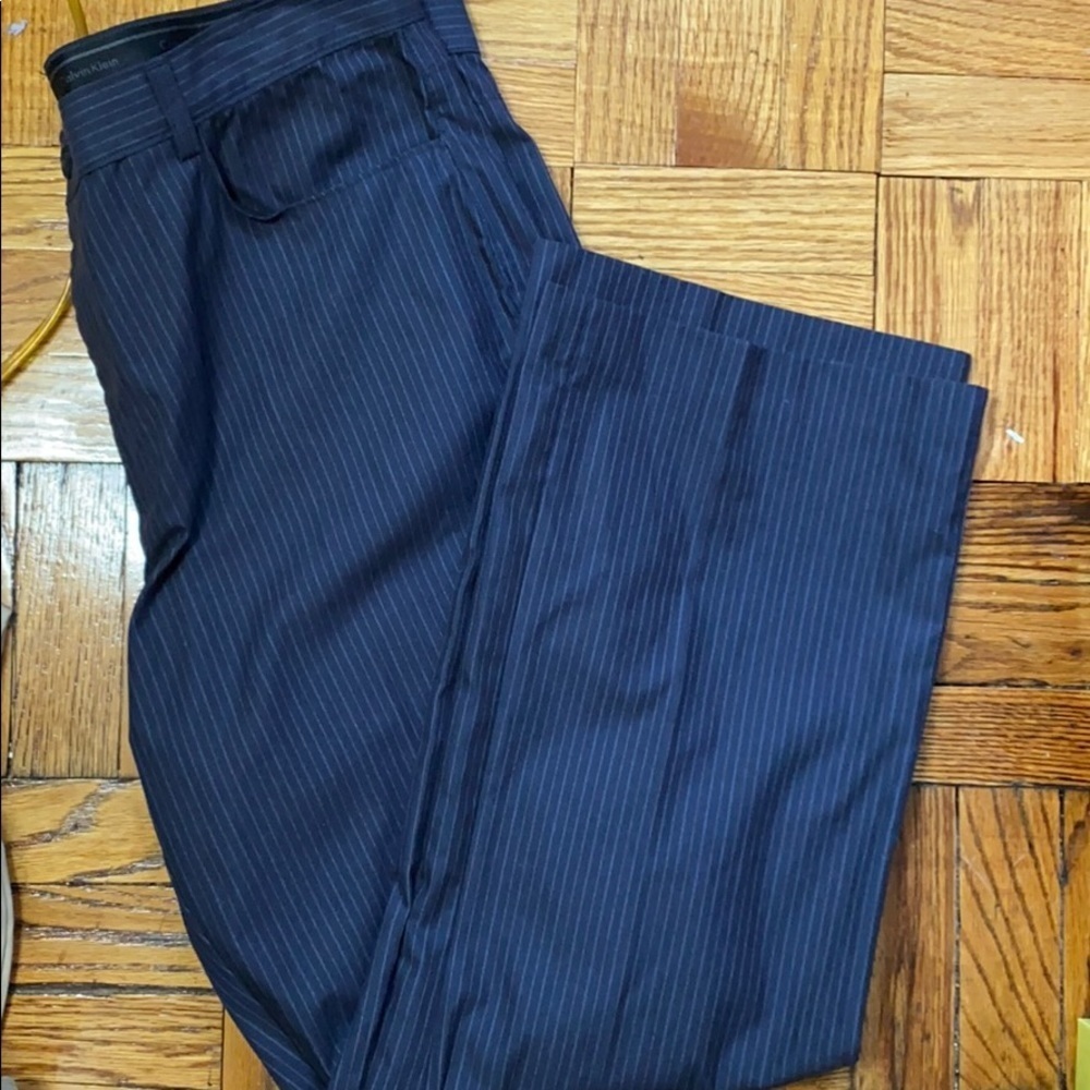 Calvin Klein navy striped pants size: 38 x 30